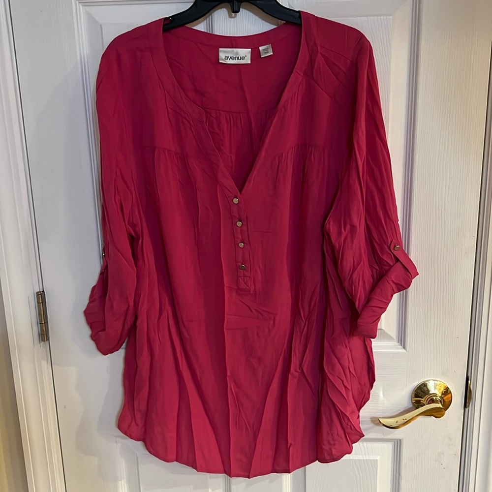 Pink top size 18/20 by Avenue 3/4 sleeve